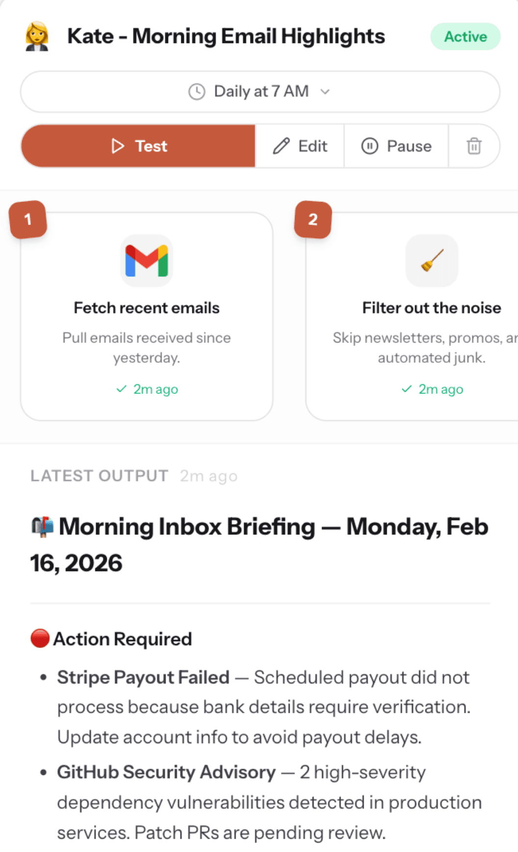 Run step - AI 101 app interface